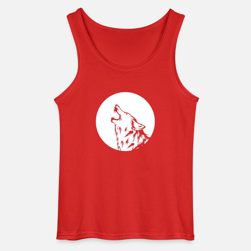wolf - Gildan Männer Tank Top - Rot