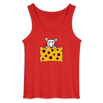 Souris Rat Derrière De Grands Trous Fromage Semble Drôle - Débardeur Gildan Homme - rouge - Devant - AI Model Male 185 dark (185cm)
