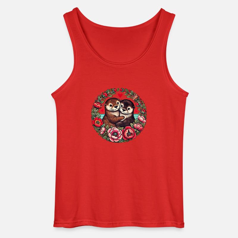 Otter Liebe - Gildan Männer Tank Top - Rot