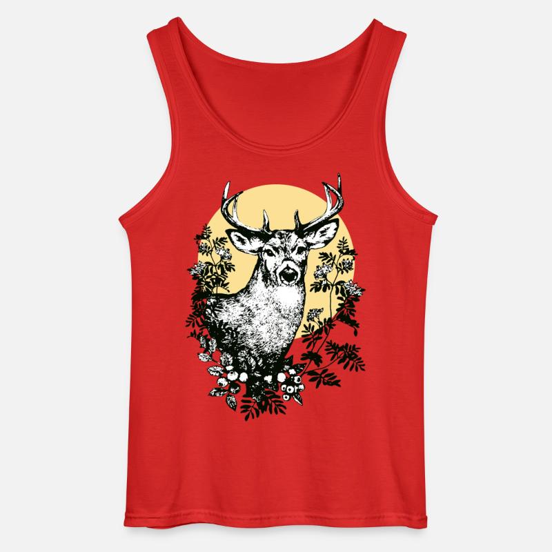Hirsch - Gildan Männer Tank Top - Rot