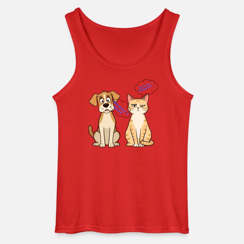 Duo Pets-Plan vs. nicht funktionierend - Gildan Männer Tank Top - Rot
