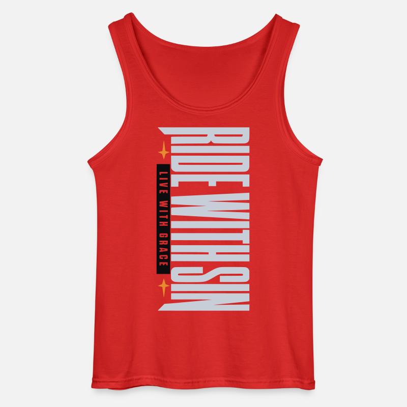 Sinners Live With Grace - Gildan Männer Tank Top - Rot