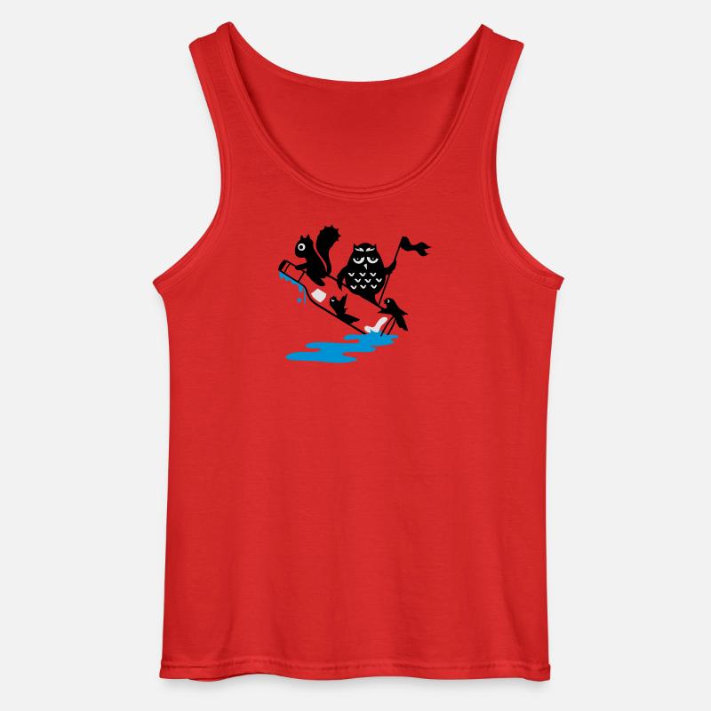 Flaschenpost mit den Waldtieren - Gildan Männer Tank Top - Rot