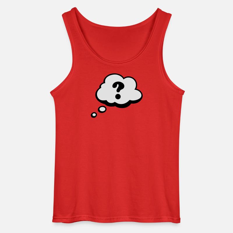 Comic Sprechblase Fragezeichen - Gildan Männer Tank Top - Rot
