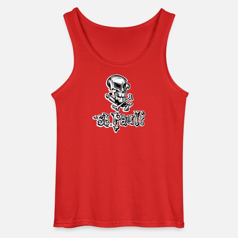 St Pauli Skull Graffiti - Gildan Männer Tank Top - Rot