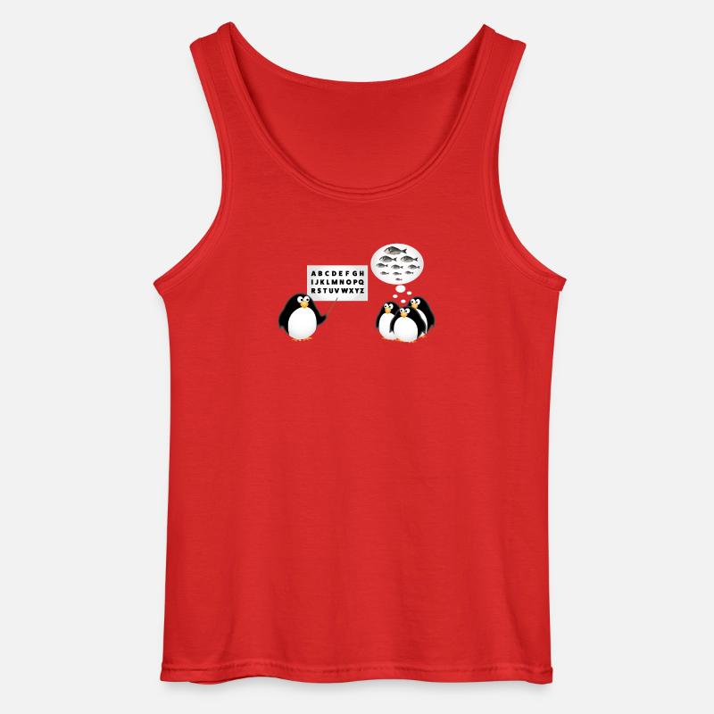 Schule - Pinguin - Gildan Männer Tank Top - Rot