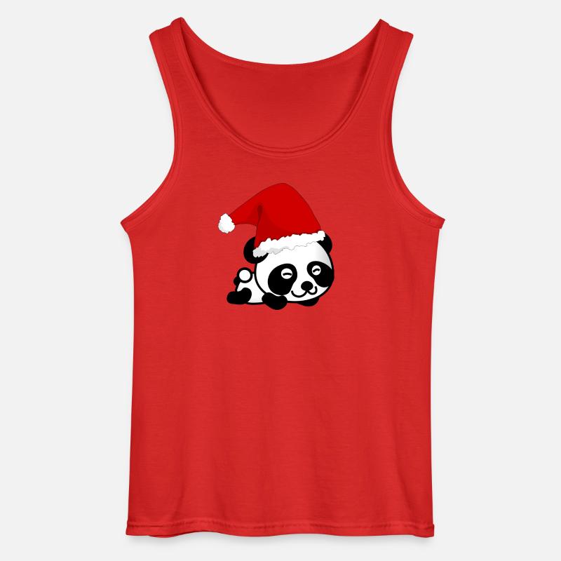 Weihnachtspanda, Panda, Weihnachten - Gildan Männer Tank Top - Rot