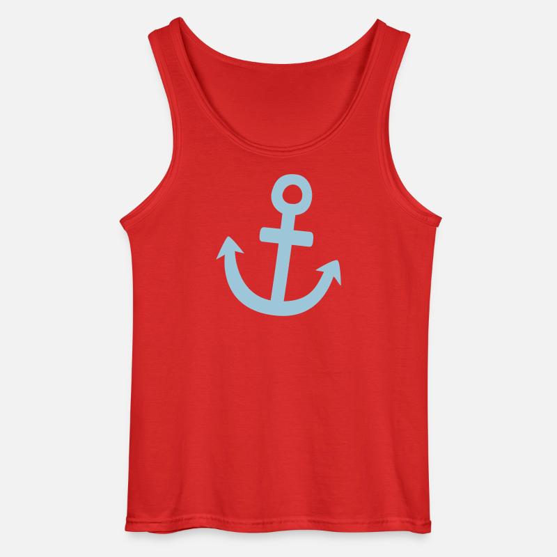 Illustration Anker Symbol maritim - Gildan Männer Tank Top - Rot
