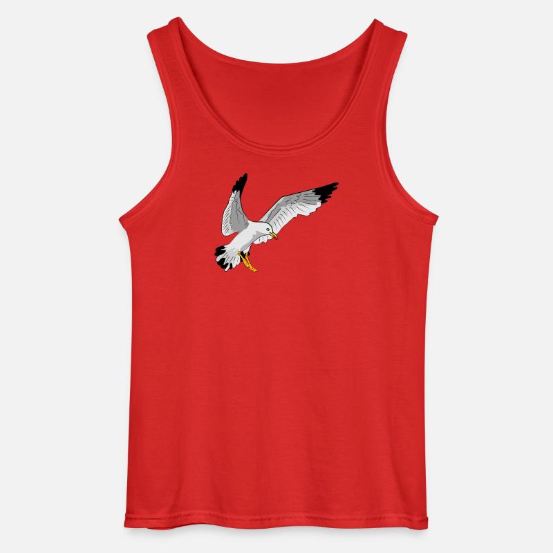 Stilvolle Seevogel Silhouette einer Möwe - Gildan Männer Tank Top - Rot