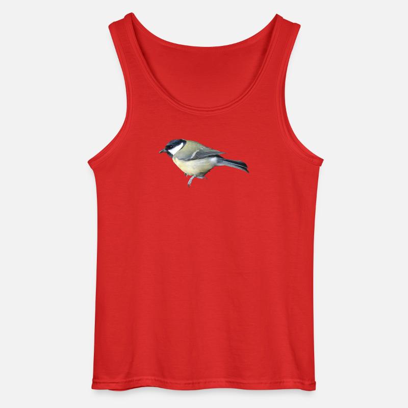 Vogel Kohlmeise - Gildan Männer Tank Top - Rot