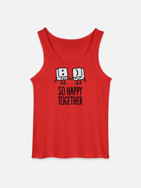 Keyboard keys smiley - So happy together - Gildan Men’s Tank Top - red