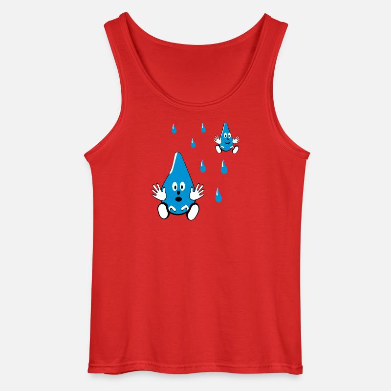 Kleine Wassertropfen Freunde - Gildan Männer Tank Top - Rot