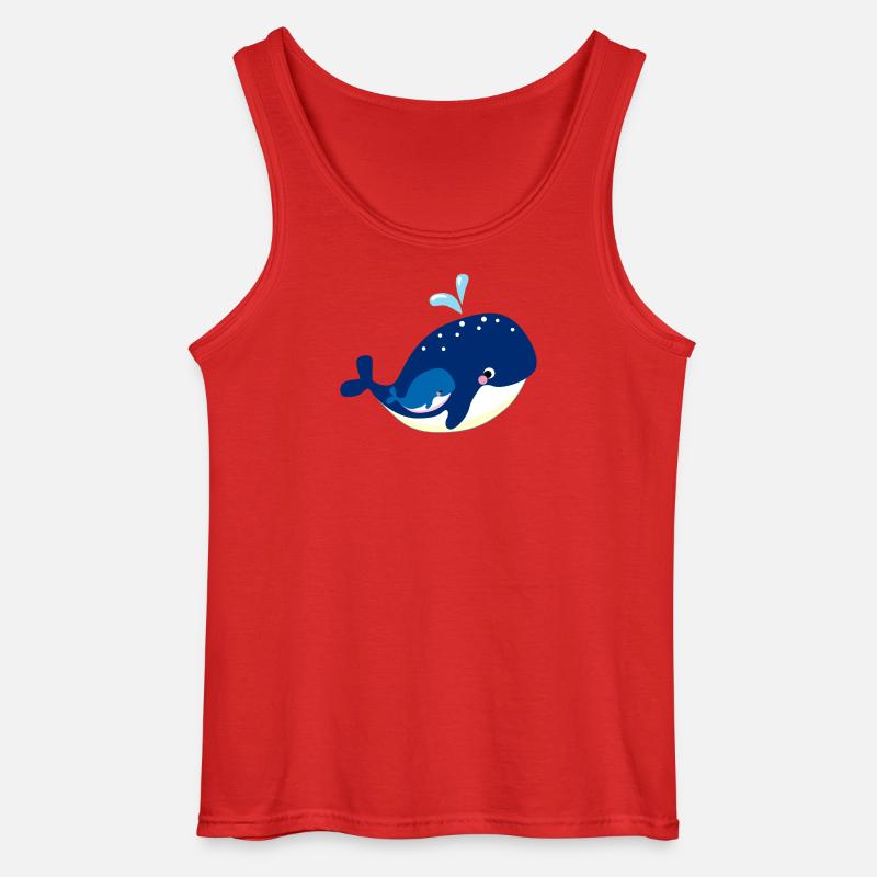 Kleiner Wal mit Mutter Meermotiv - Gildan Männer Tank Top - Rot