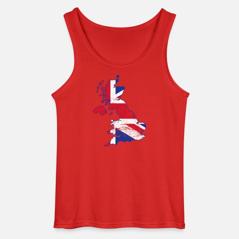 Union Jack UK Karten-Kunst-Overlay - Gildan Männer Tank Top - Rot