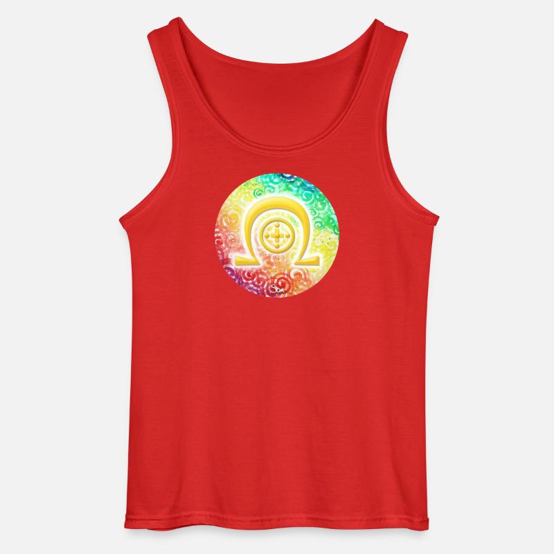Regenbogen-Dimensionssymbol Heilung - Sonja Ariel - Gildan Männer Tank Top - Rot