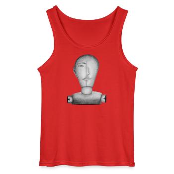 Mannequin dessiné - Débardeur Gildan Homme - rouge - Devant - AI Model Male 185 dark (185cm)