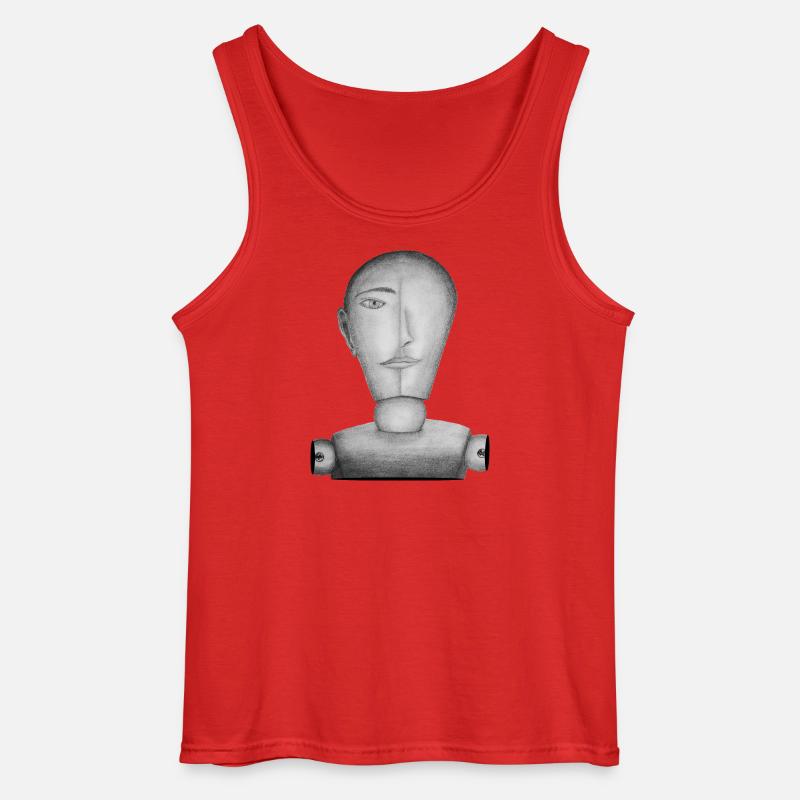 Tegning dukke tegnet - Gildan tanktop til mænd - rød