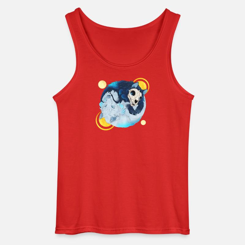 Blå blækånder - Tao Wolves Shadow & Light 2 - Gildan tanktop til mænd - rød