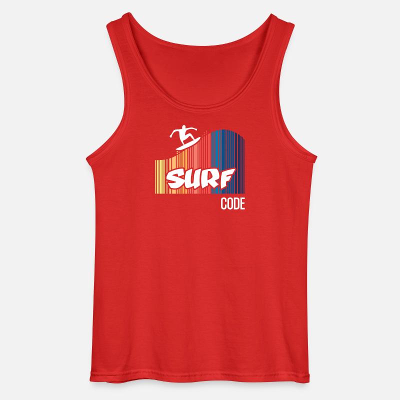 Surf Code (dark) - Gildan Men’s Tank Top - red