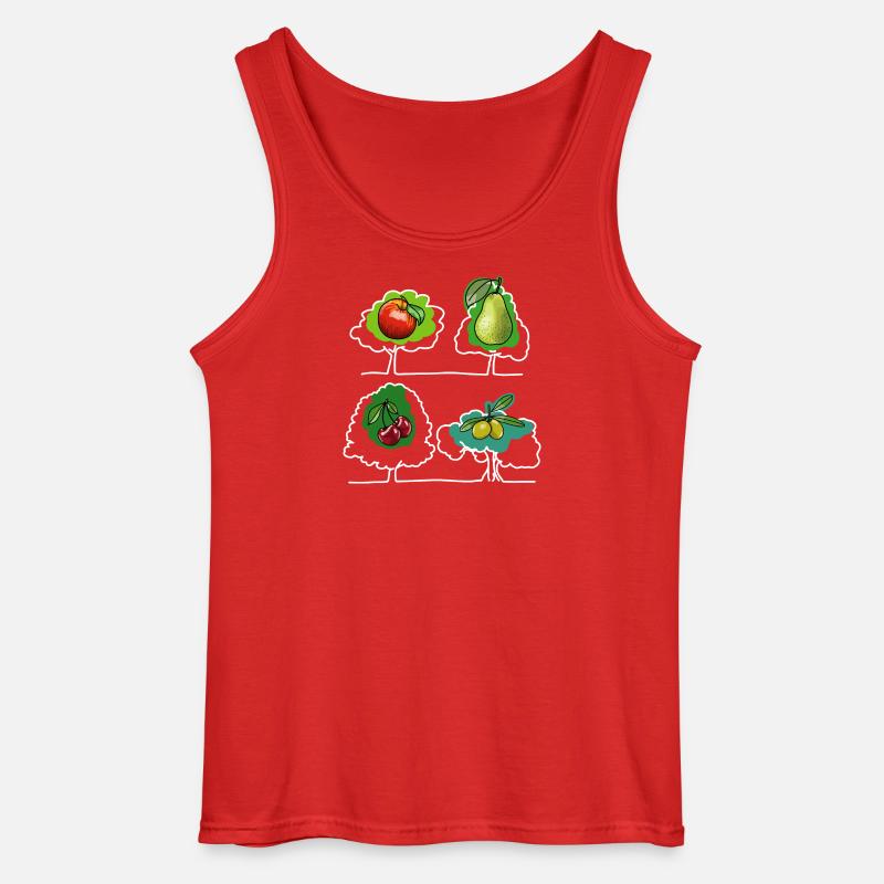 Apfel, Birne, Kirsche - Gildan Männer Tank Top - Rot