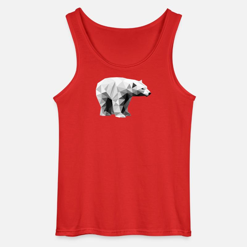 Geometrischer Eisbär | Low-Poly-Arktis-Tier - Gildan Männer Tank Top - Rot