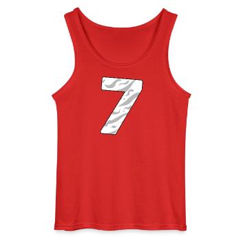 7 - Gildan Men’s Tank Top - red - Front - AI Model Male 185 dark (185cm)