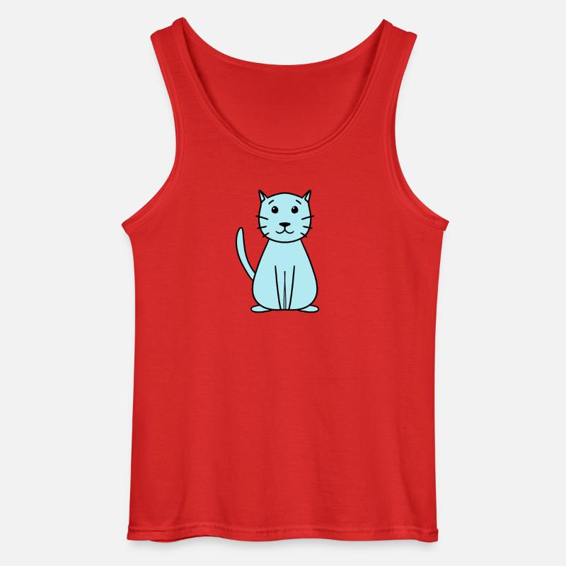 einfache niedliche Katze - Gildan Männer Tank Top - Rot