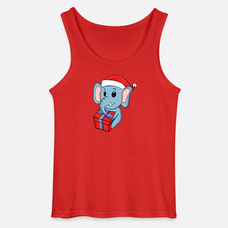 Weihnachten Elefant mit Geschenke - Gildan Männer Tank Top - Rot