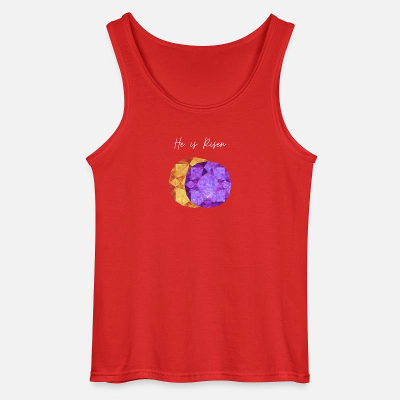 He is Risen Geometric Gem - Gildan Men’s Tank Top - red
