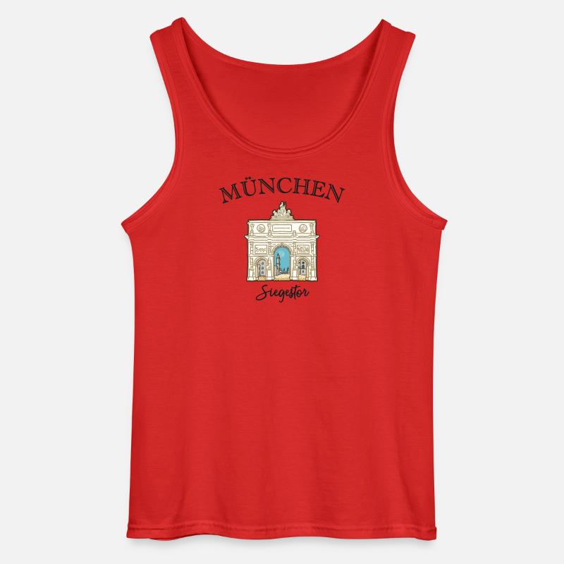 Siegestor München, Friedensmahnmal - Gildan Männer Tank Top - Rot
