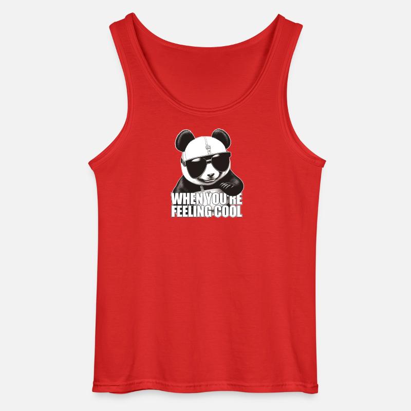 Cool panda feeling good - Gildan Männer Tank Top - Rot