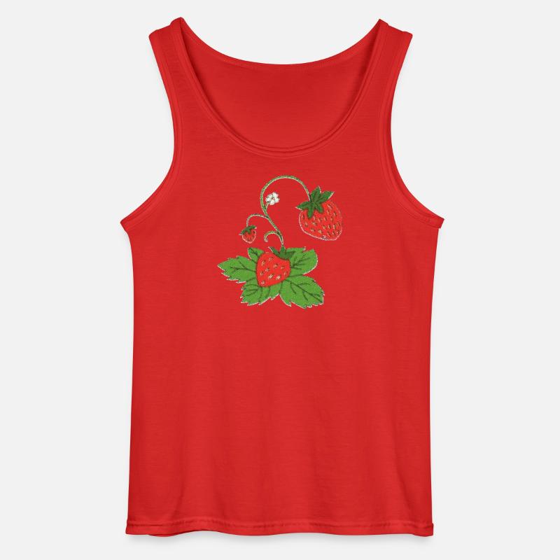 erdbeerpflanze impressionismus - Gildan Männer Tank Top - Rot