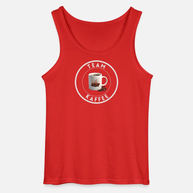 "Team Kaffee" hell - Gildan Männer Tank Top - Rot