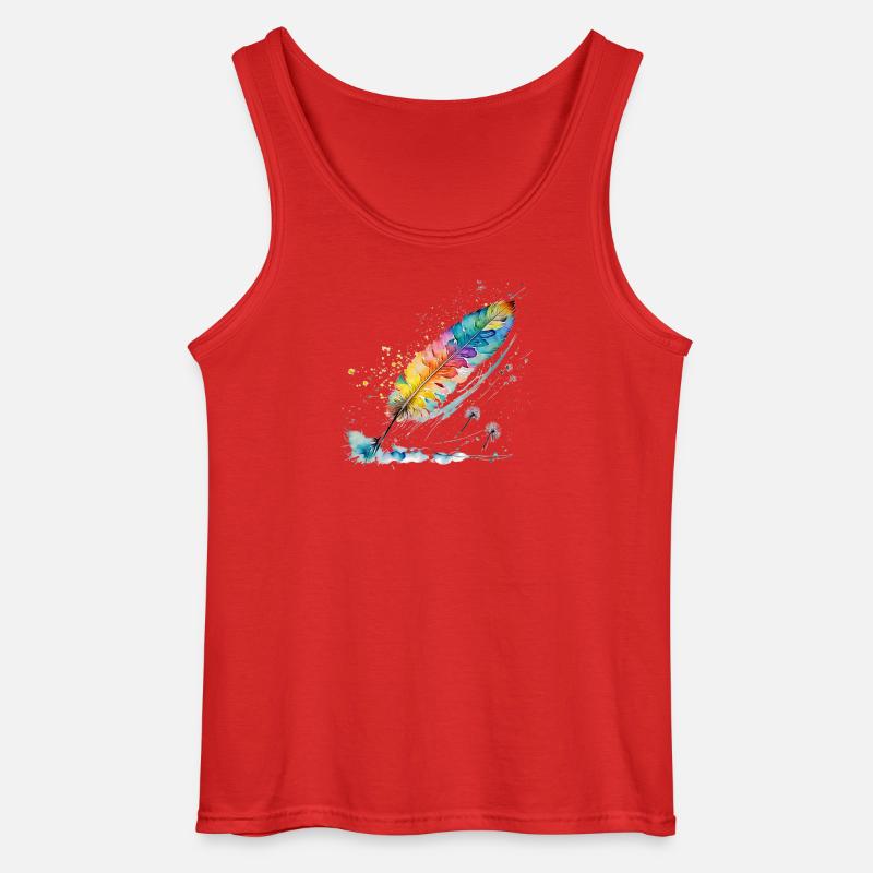 Feder - Gildan Männer Tank Top - Rot
