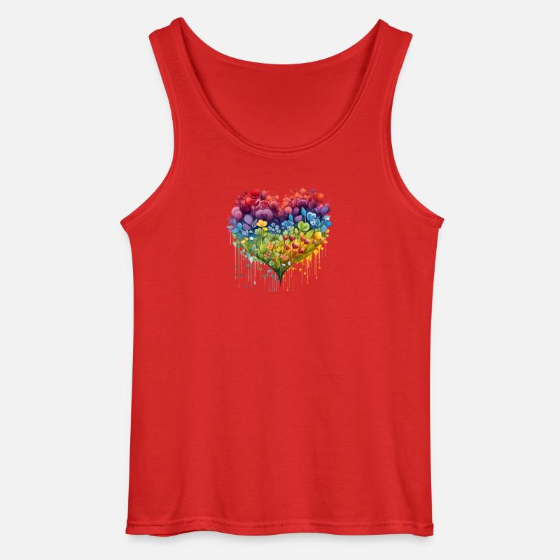 Blumenherz - Gildan Männer Tank Top - Rot