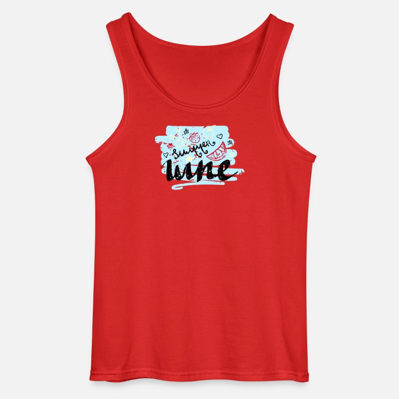 Sommer Scribble Früchte - Gildan Männer Tank Top - Rot