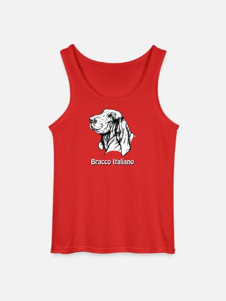 Bracco Italiano Portrait with text - Gildan Men’s Tank Top - red
