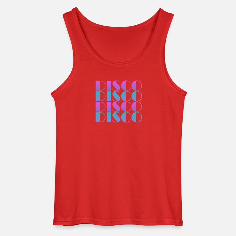 Lebendiges Disco-Textmuster-Design - Gildan Männer Tank Top - Rot