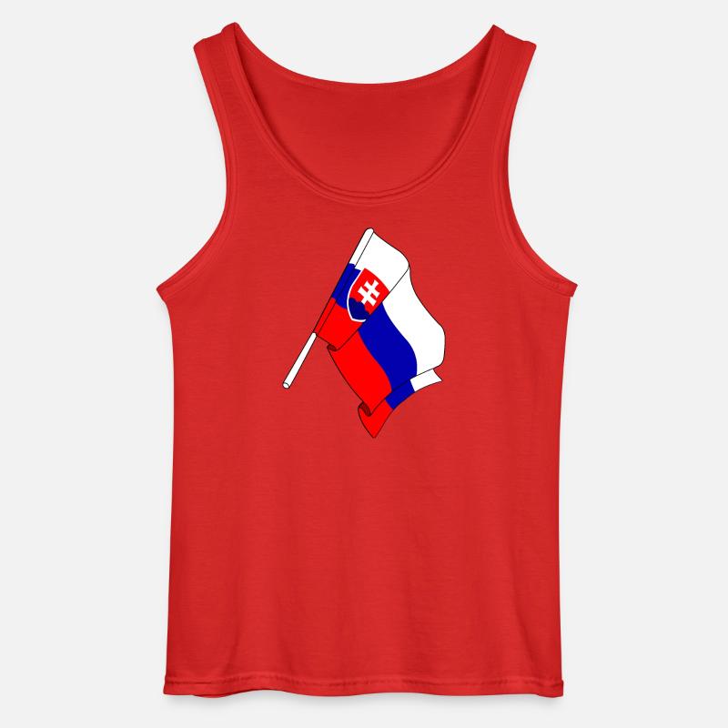Flagge der Slowakei - Gildan Männer Tank Top - Rot