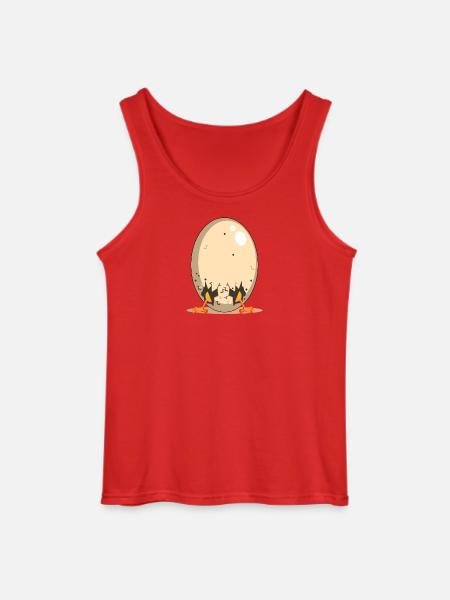 Śmieszne jajko kurze - kreskówka kurnik - Męski tank top Gildan - czerwony