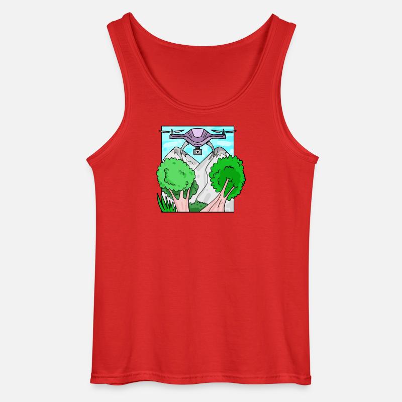Drone Drone Drones - Gildan Men’s Tank Top - red
