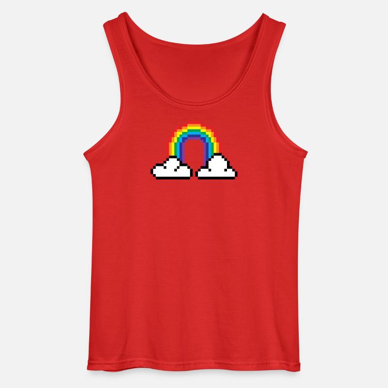 Pixel Regenbogen - Gildan Männer Tank Top - Rot