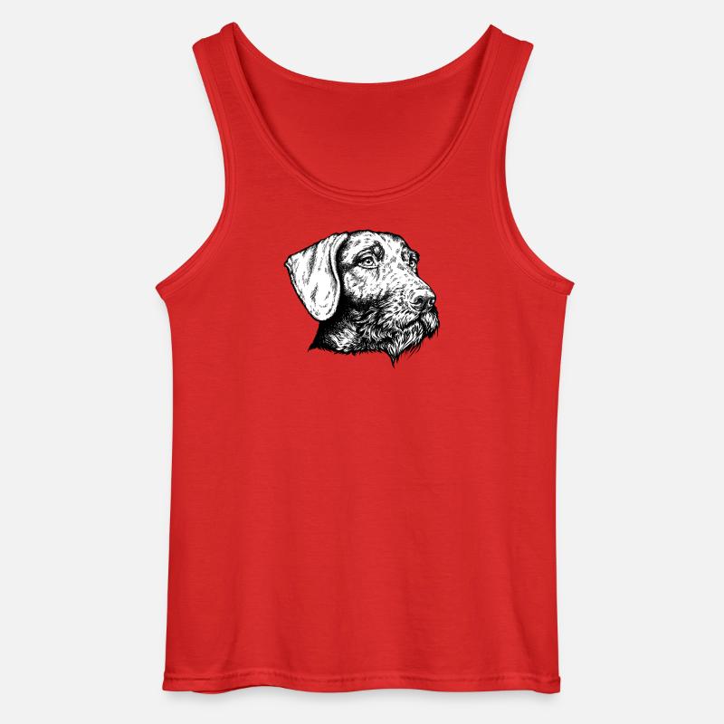 Deutsch Drahthaar Portrait - Gildan Männer Tank Top - Rot