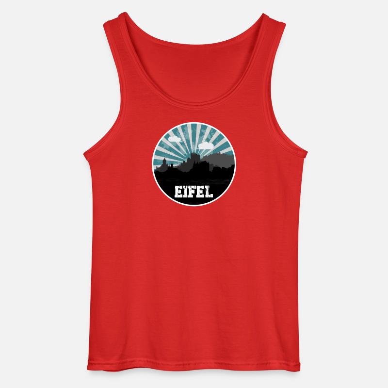 Eifel Skyline Blue Hour - Gildan Männer Tank Top - Rot