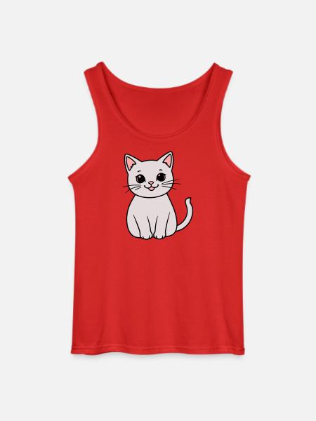 gray kitten - Gildan Men’s Tank Top - red