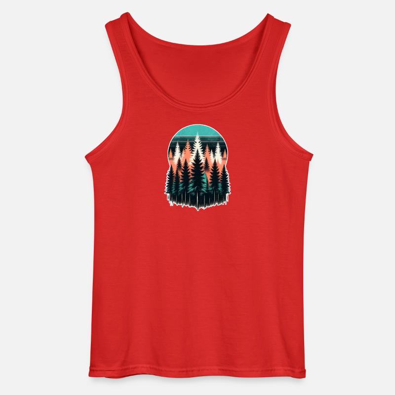 Waldlicht Abendrot - Gildan Männer Tank Top - Rot