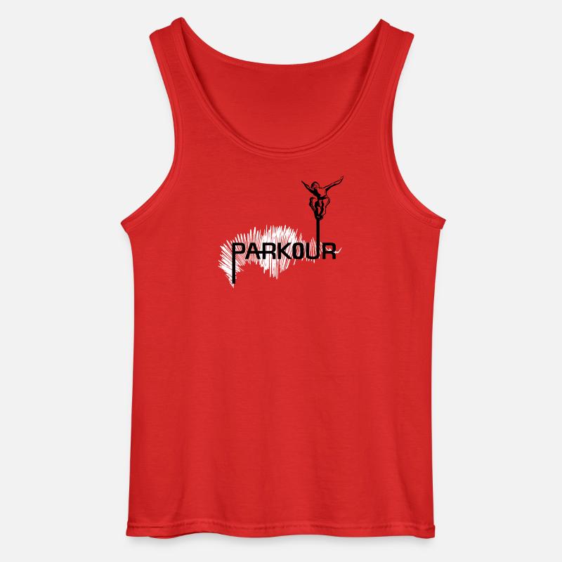 Parkour Ninja - black-white - Gildan Männer Tank Top - Rot