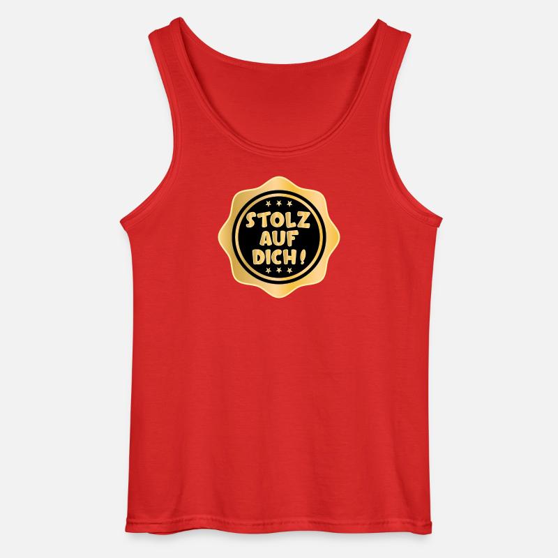 STOLZ AUF DICH SPRÜCHE - Gildan Männer Tank Top - Rot