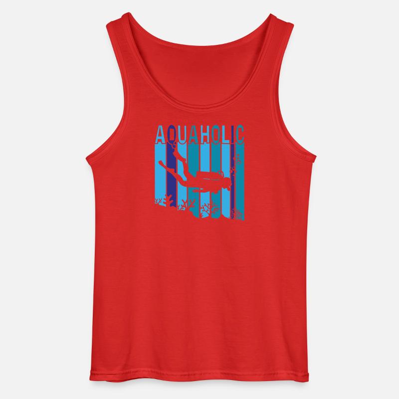 Aquaholic - Gildan Männer Tank Top - Rot