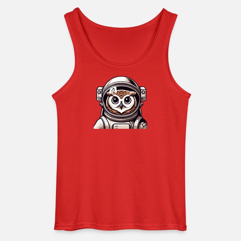 Eine Astronauten-Eule im Cartoon-Stil - Gildan Männer Tank Top - Rot